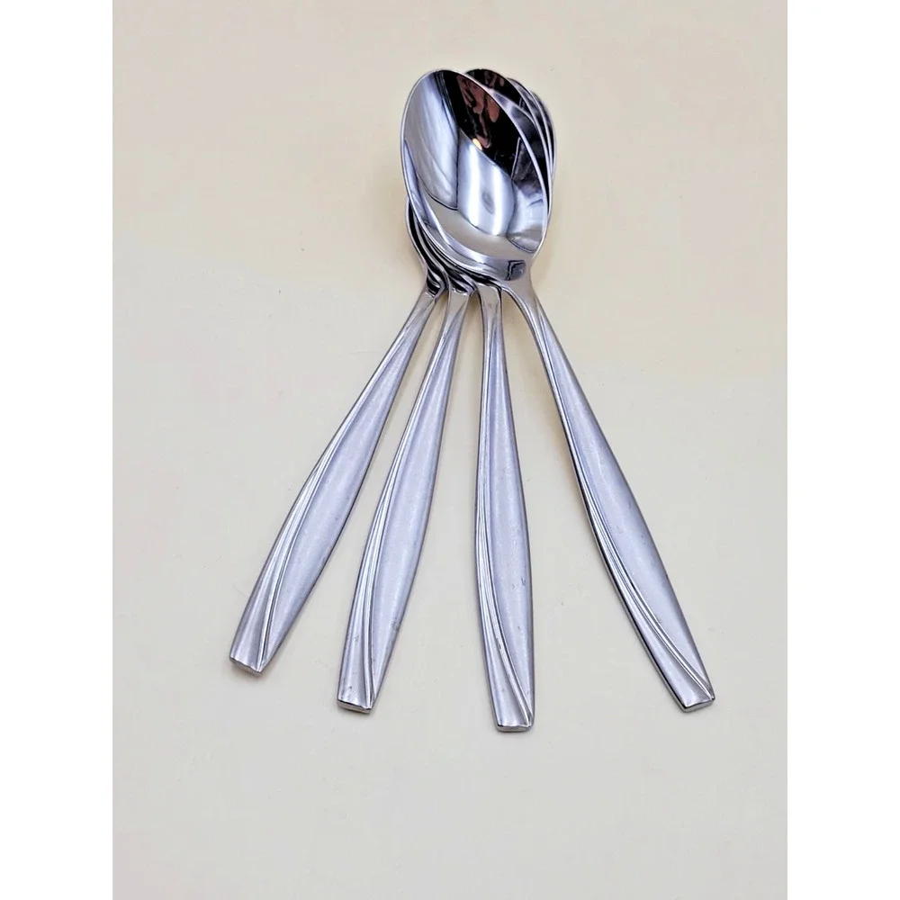 Set of 4 Oneida Camlynn Tablespoon Stainless Steel Flatware Glossy spoon